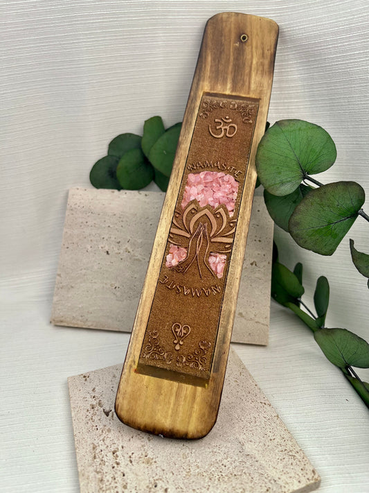 Räucherstäbchenhalter Namaste Rosenquarz